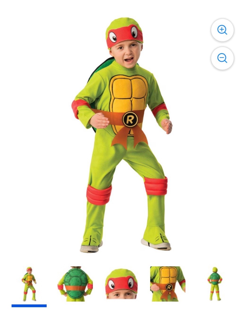 Nickelodeon Bright Green Turtle Hero Costume with Red Mask